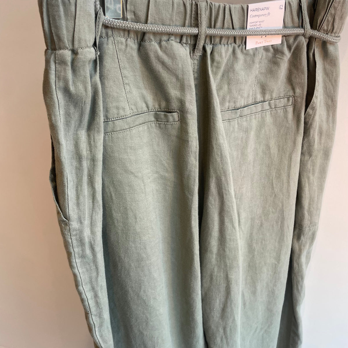 Part Two Harena linen trouser Vetiver green size 42