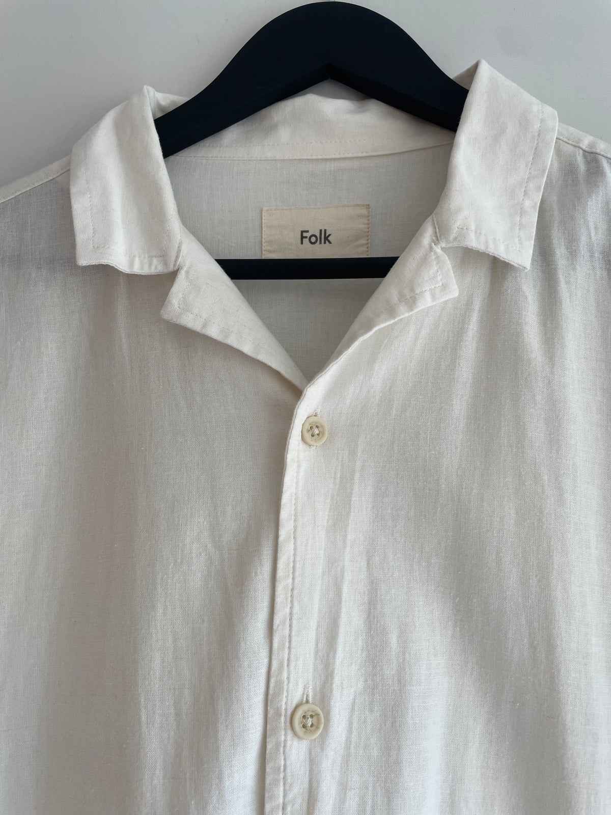 Folk linen blend embroidered shirt Ecru/Green Size 4