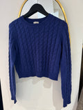 House of Bruar crop Cashmere sweater Midnight Size Small