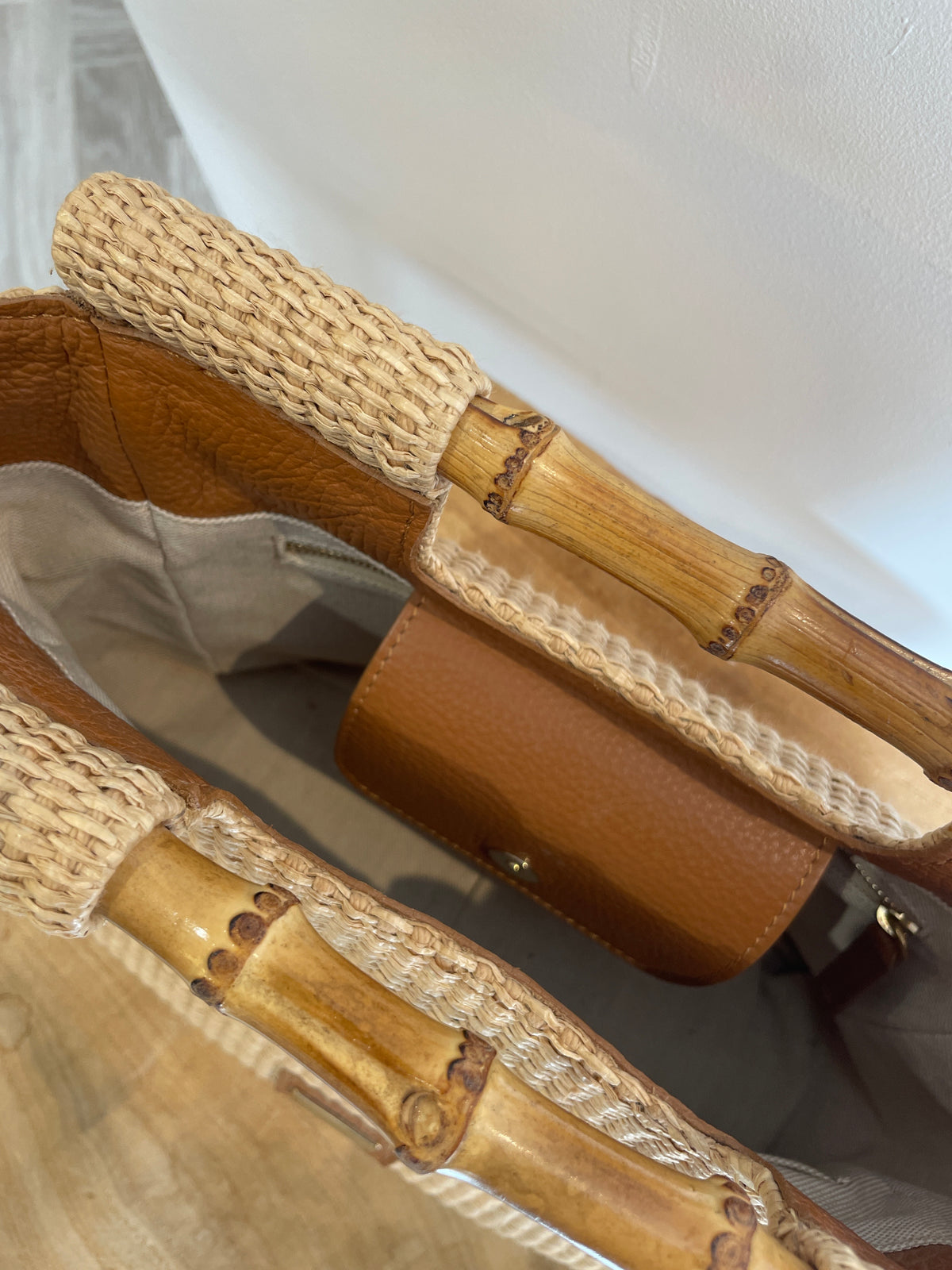 Russell & Bromley Bamboo Grab Bag Natural One Size