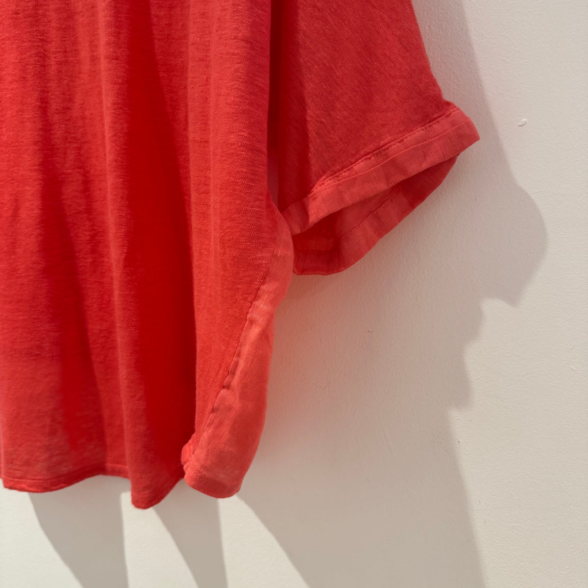 120% Lino linen contrast back Shirt Coral Size Medium