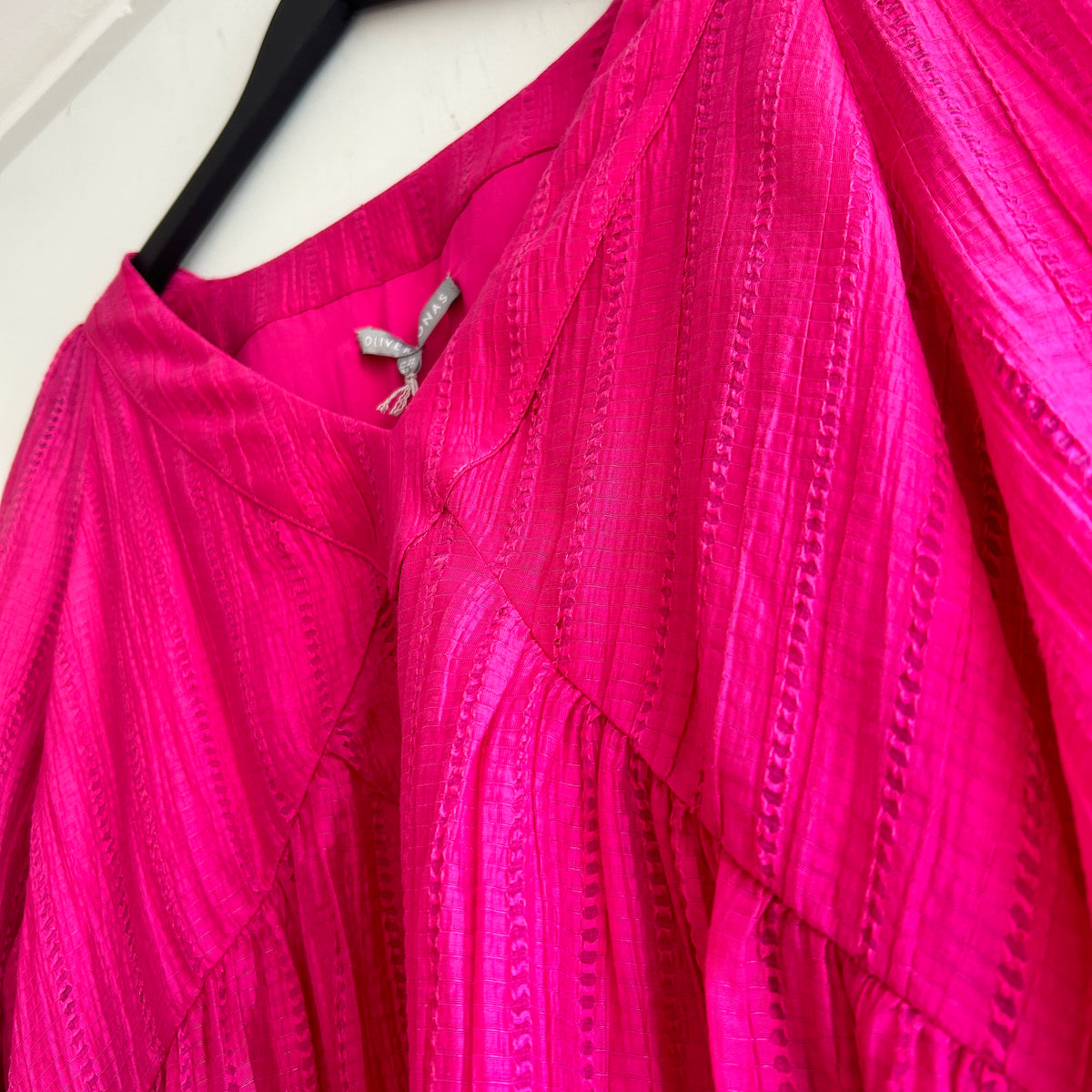 Oliver Bonas frill mini dress Hot Pink Size 14