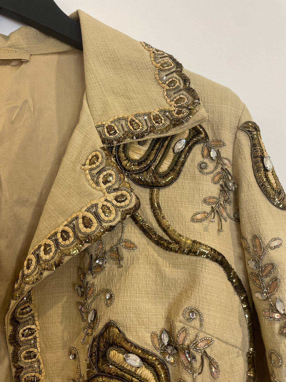 Love Sex Money Collection Embellished Jacket Pale Gold/Antique Gold Size IT46