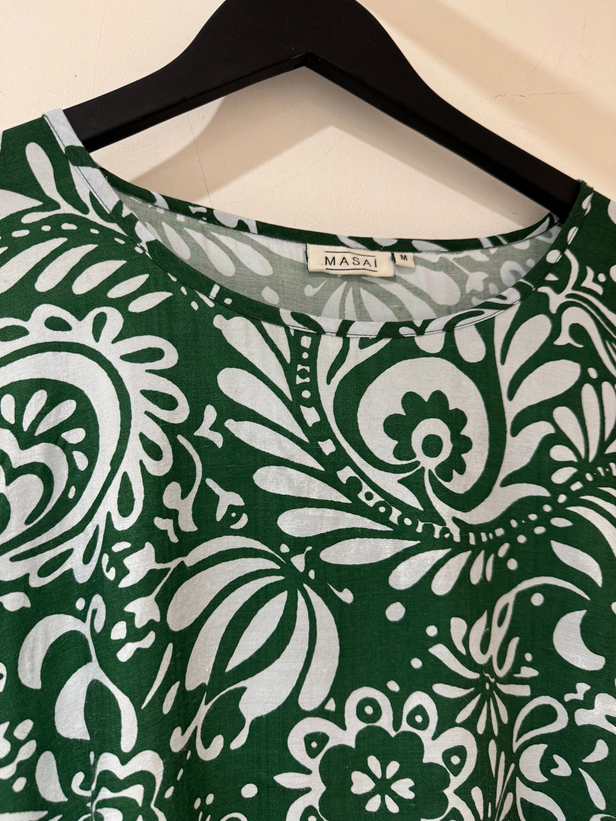 Masai Block Floral print top Pale Blue/Green Size Medium