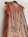 Jenny Packham Vintage Sequin/Tulle mini dress Blush/Rose Gold Size 12