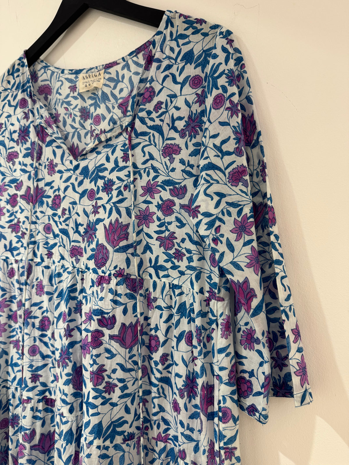 Aspiga Dress Floral Print White/Purple/Pink Size Small