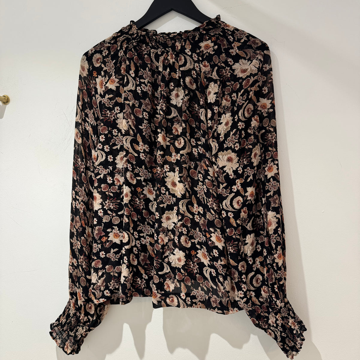 InWear Copenhagen print blouse Black/Rust/Blush Size 12