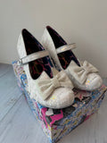 Irregular Choice Occasion Bow Shoe Ivory/Sequin/Silver 42 UK 8