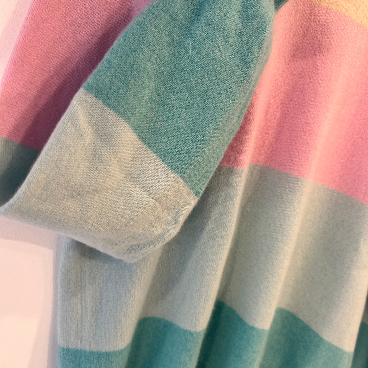 Autograph cashmere stripe jumper Oat/Pink/Blue/Aqua Size 14