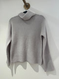Kinross Cashmere Blend Jumper Birch Ribbed Rollneck Size XS