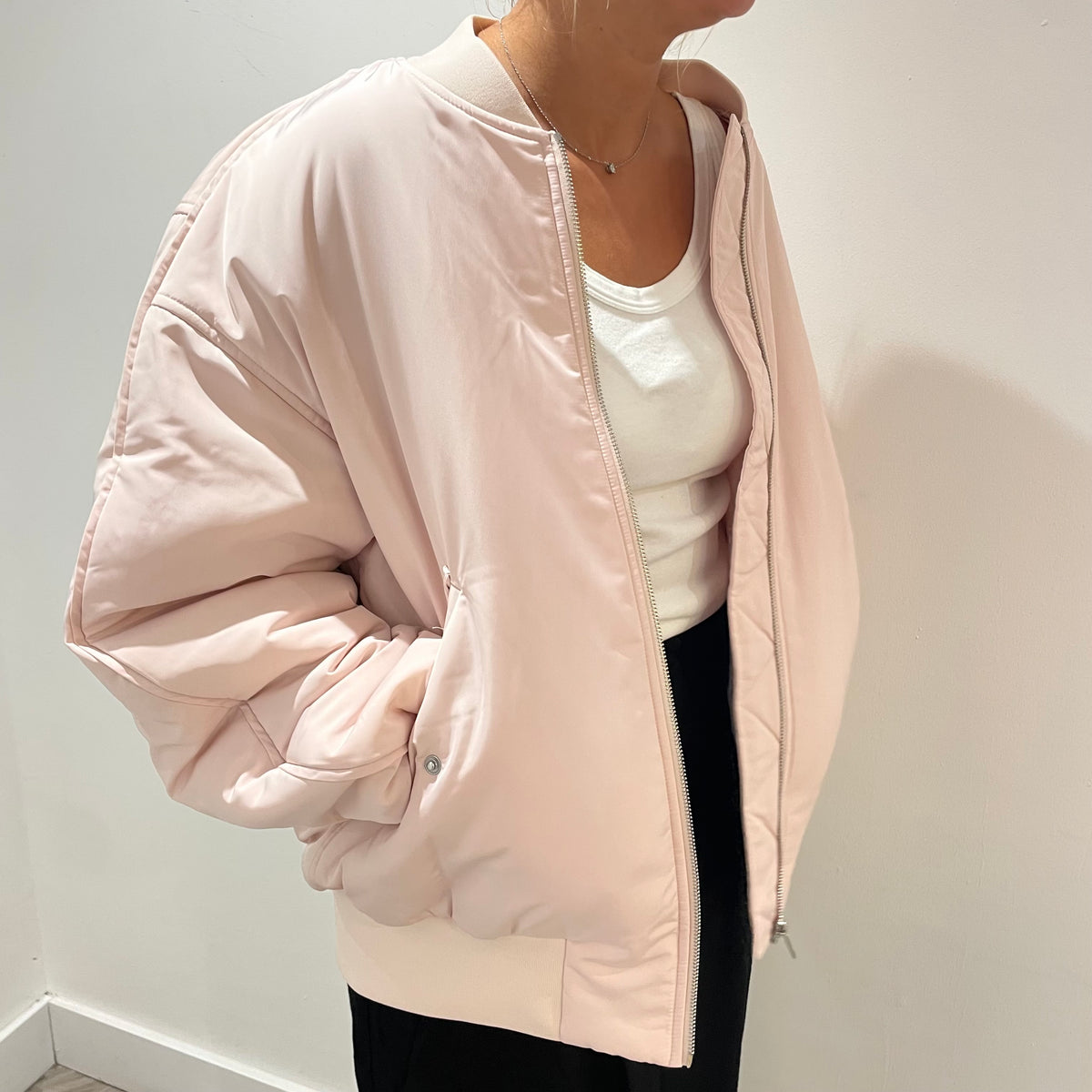 Cos puffer oversized bomber style jacket Pale pink Size Small