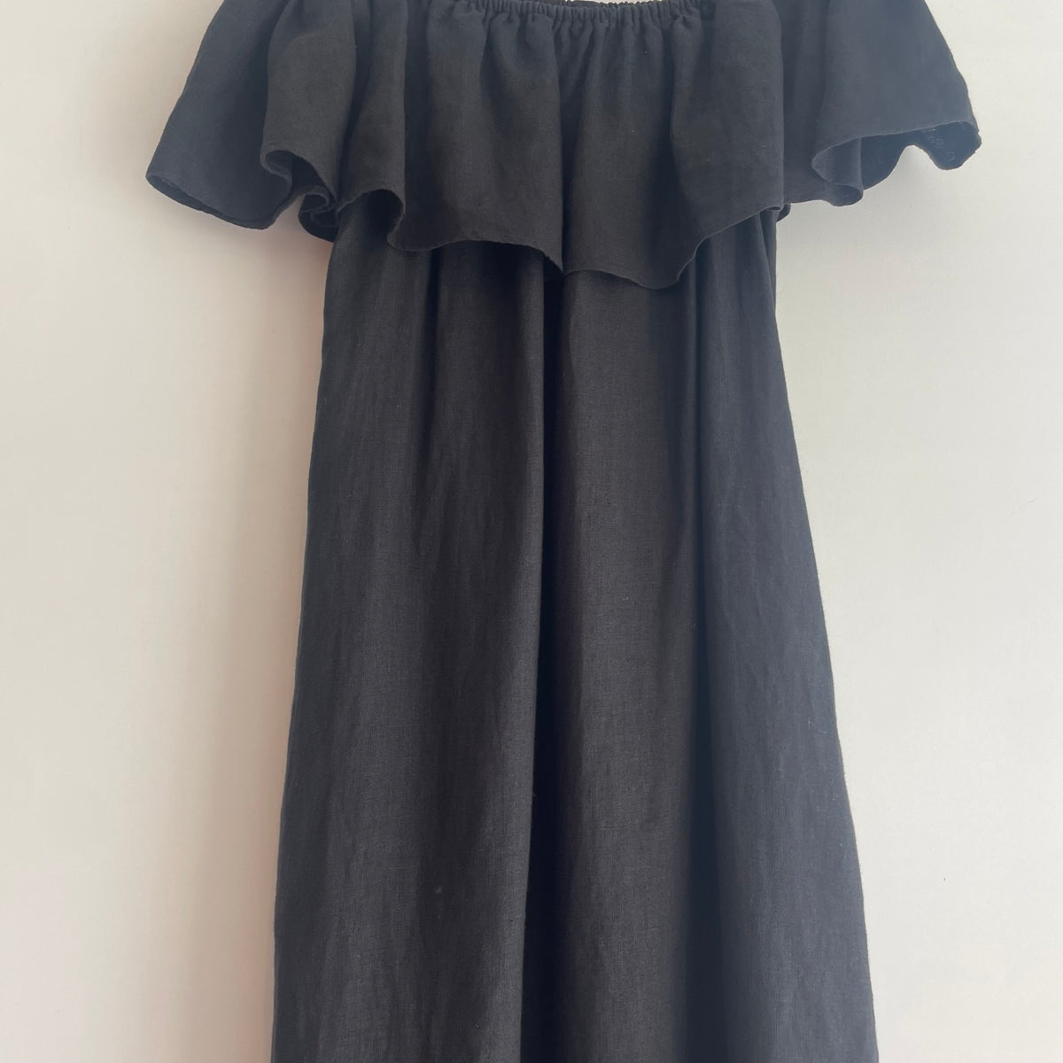 White Label linen bardot maxi dress Black Size 8