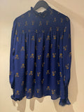ME+EM silk print Blouse Navy/multi Size 14