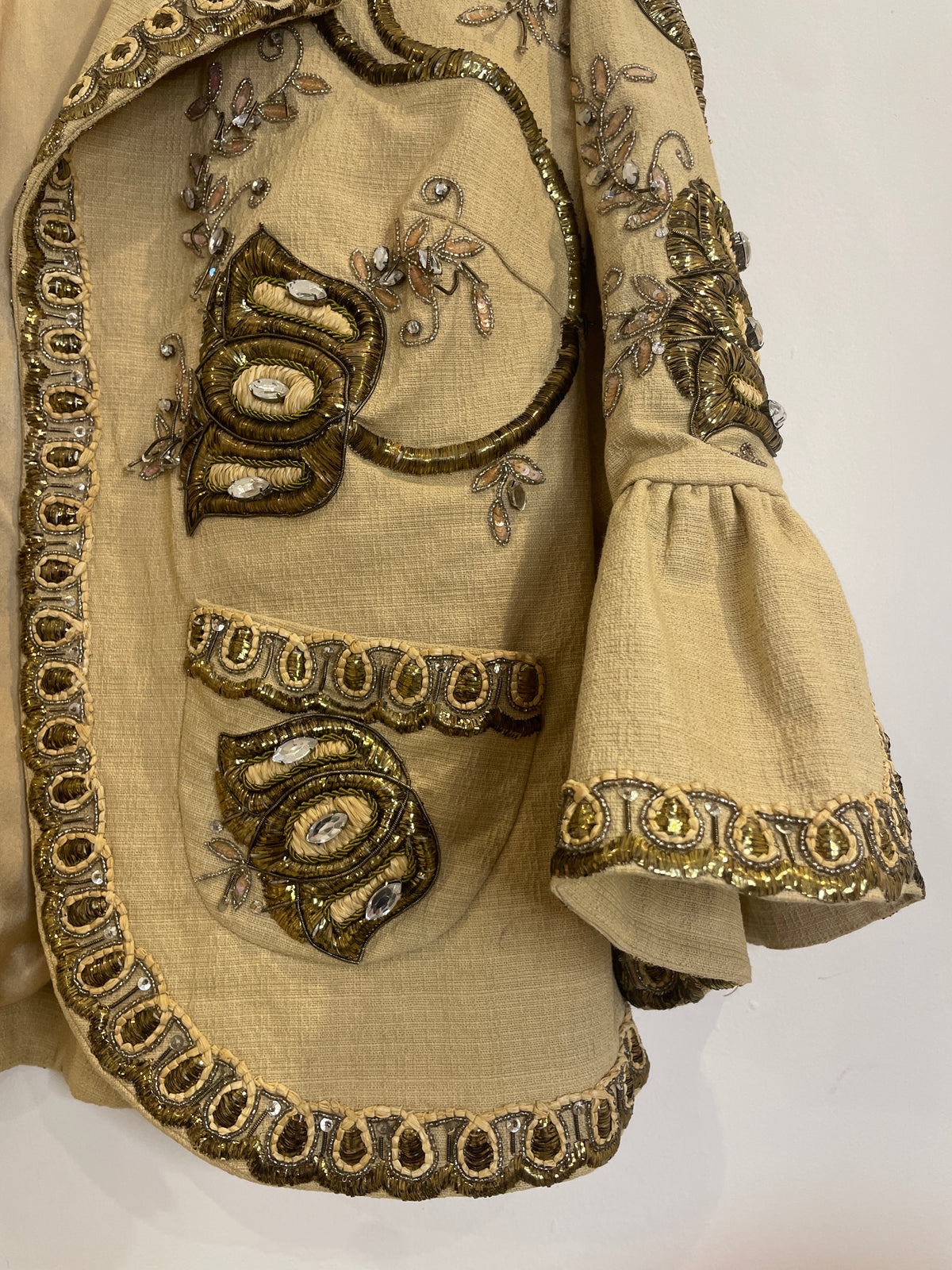 Love Sex Money Collection Embellished Jacket Pale Gold/Antique Gold Size IT46