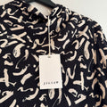Jigsaw dash print blouse Black/Natural Size 12
