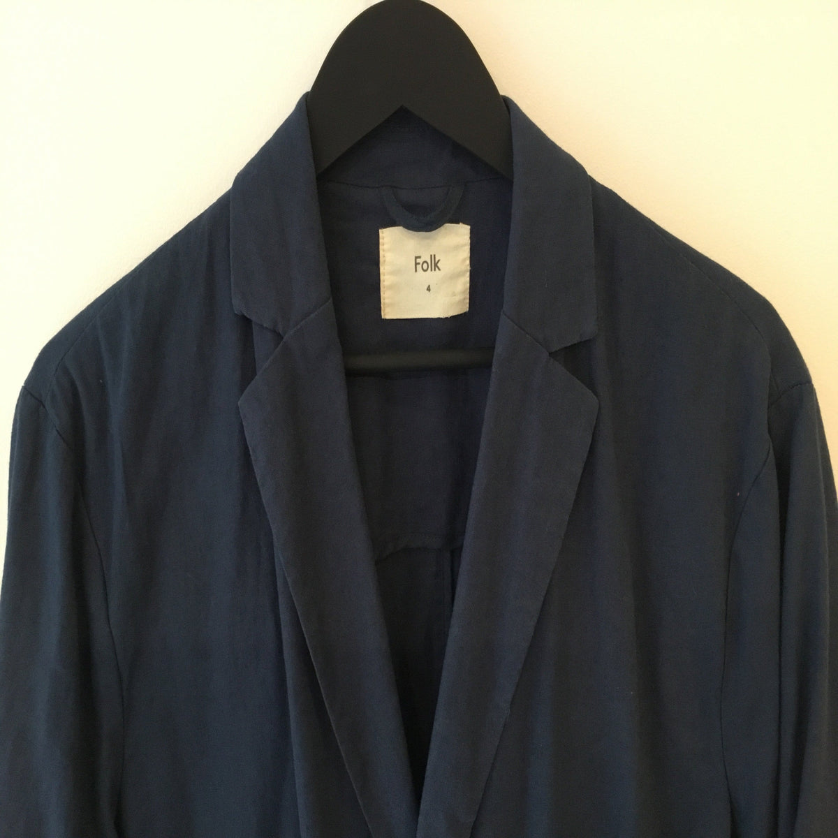 Folk linen blazer Navy Size Large