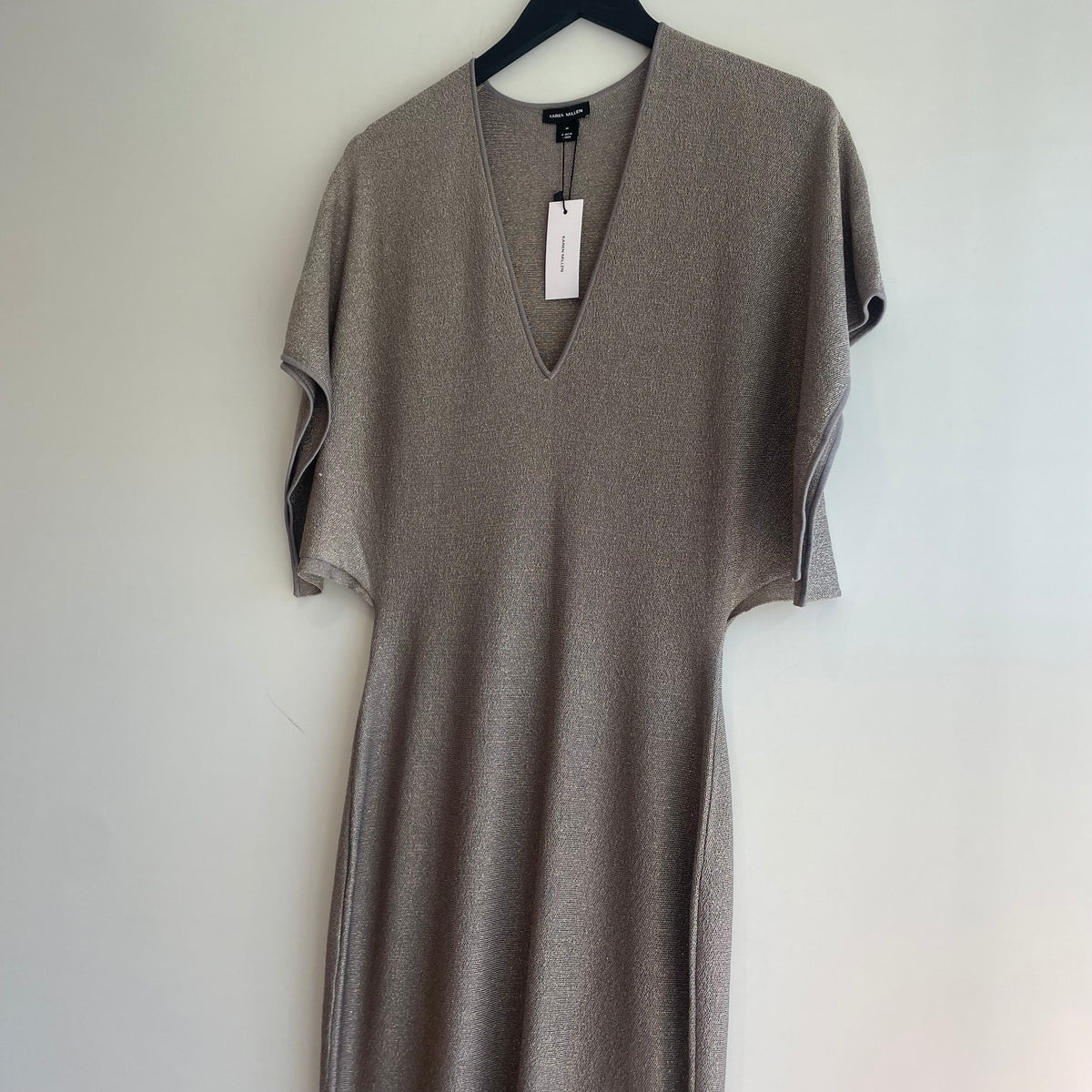 Karen Millen sparkle knit midaxi dress Pewter	Medium