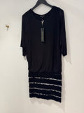 Phase Eight Fae fringe sequin knitted dress Black Size 14