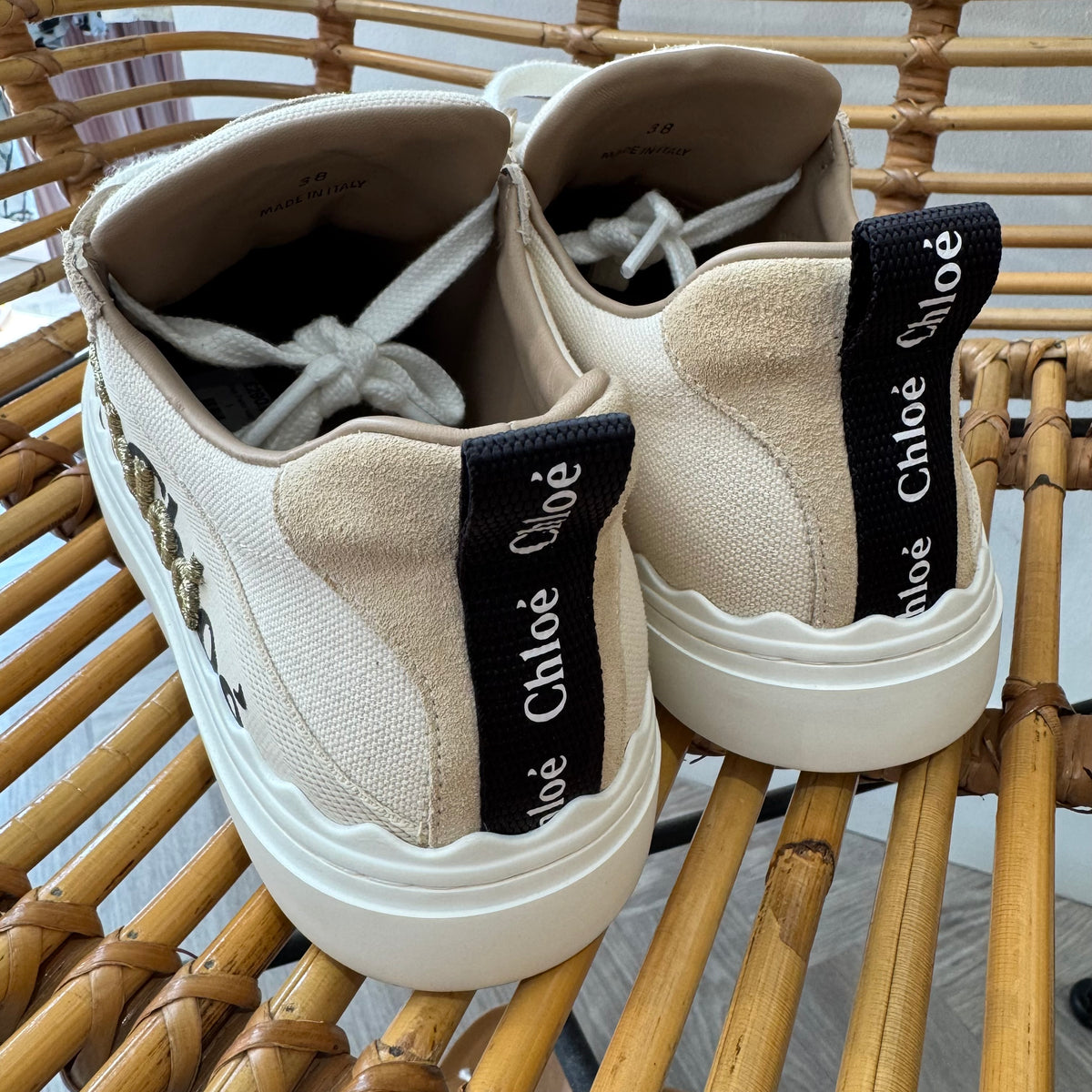 Chloe logo sneakers Natural/White Size 5