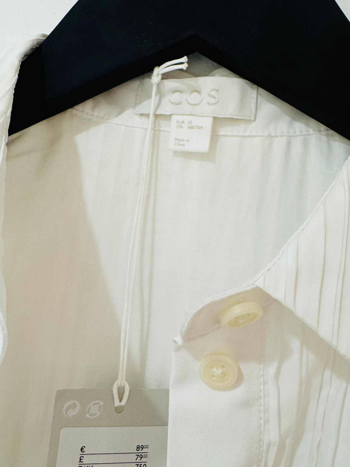 Cos Pleated Sleeveless Dress White Size 6