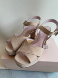 Sole Bliss Ruby Block Heel Suede Sandal Blush Size 40 UK 7