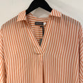 Mint Velvet Popover Stripe Shirt Orange/White/Neutral Size Small