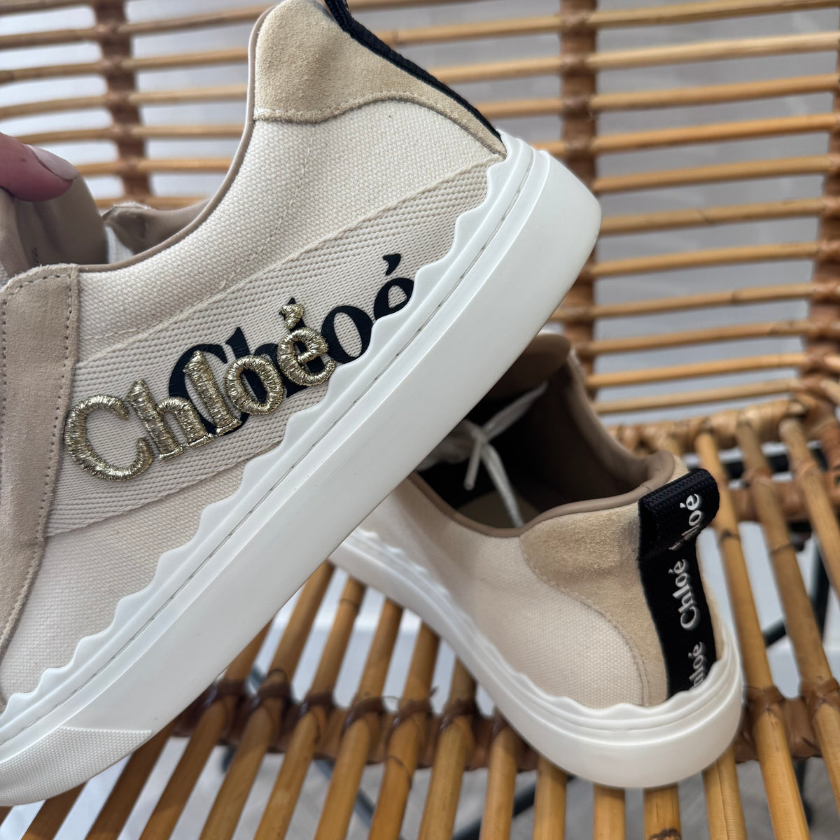 Chloe logo sneakers Natural/White Size 5