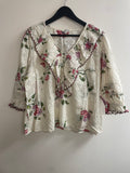 Fatface Print floral Blouse Ivory/multi Size 16R