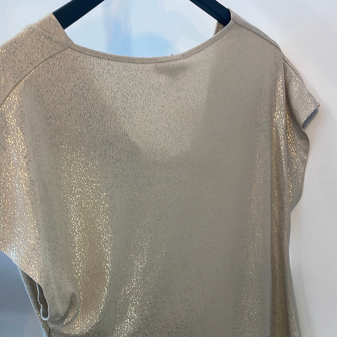 Saint & Sofia metallic foil top Gold/Nude Size Medium