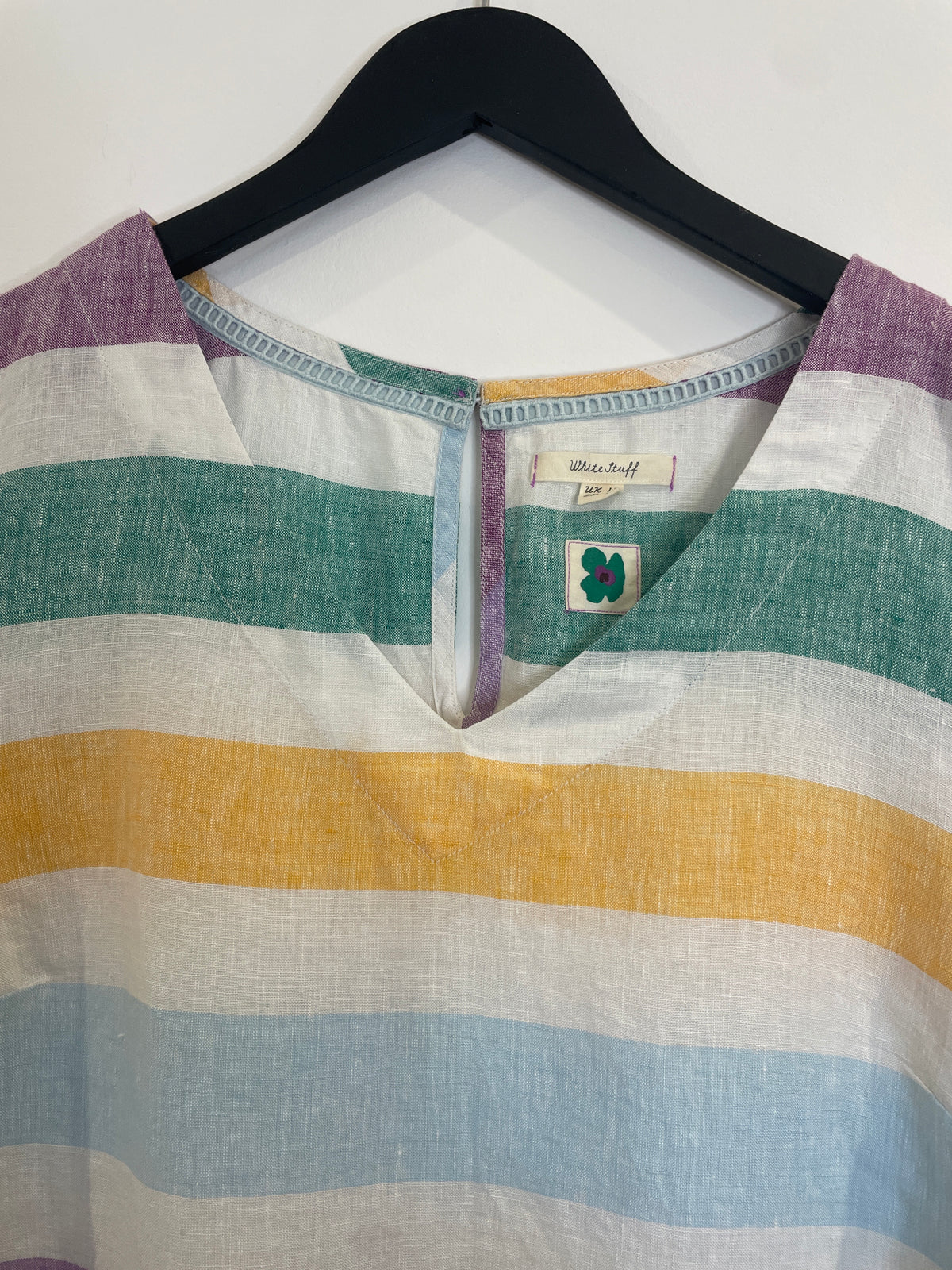White Stuff stripe linen tunic White/Multi Size 12