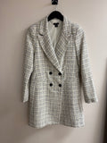 Karen Millen boucle style coat Cream Size 12