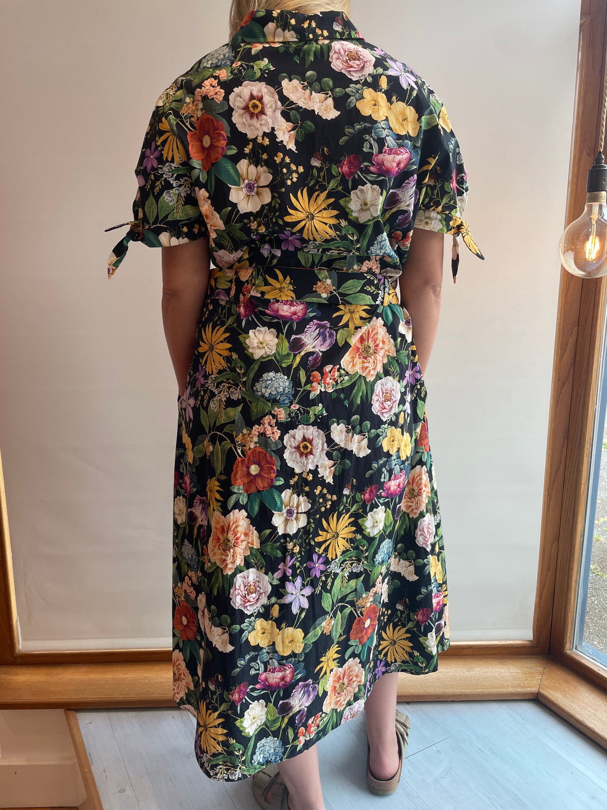 Zara floral print shirtdress Black/Multi Size XL