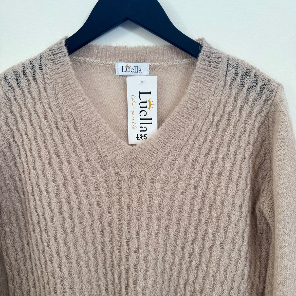 Luella open knit jumper Sand One Size