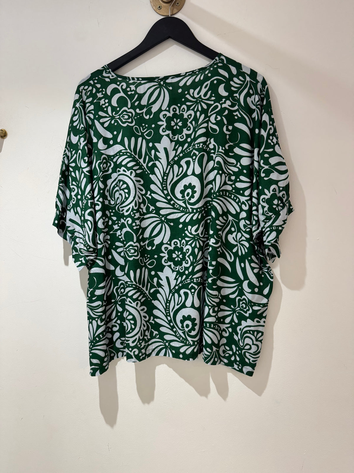 Masai Block Floral print top Pale Blue/Green Size Medium