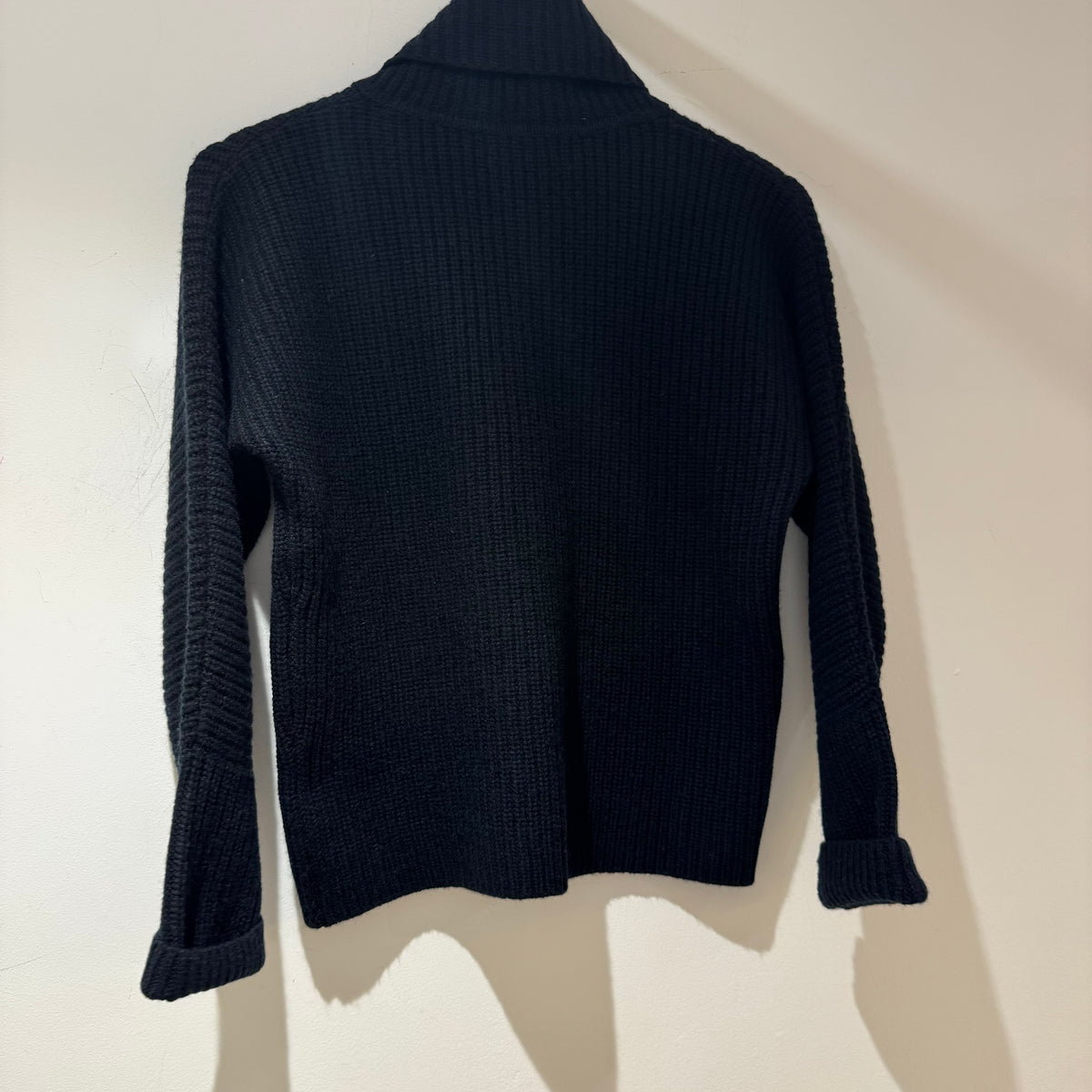 Kinross ribbed wool blend knit Black Size XS