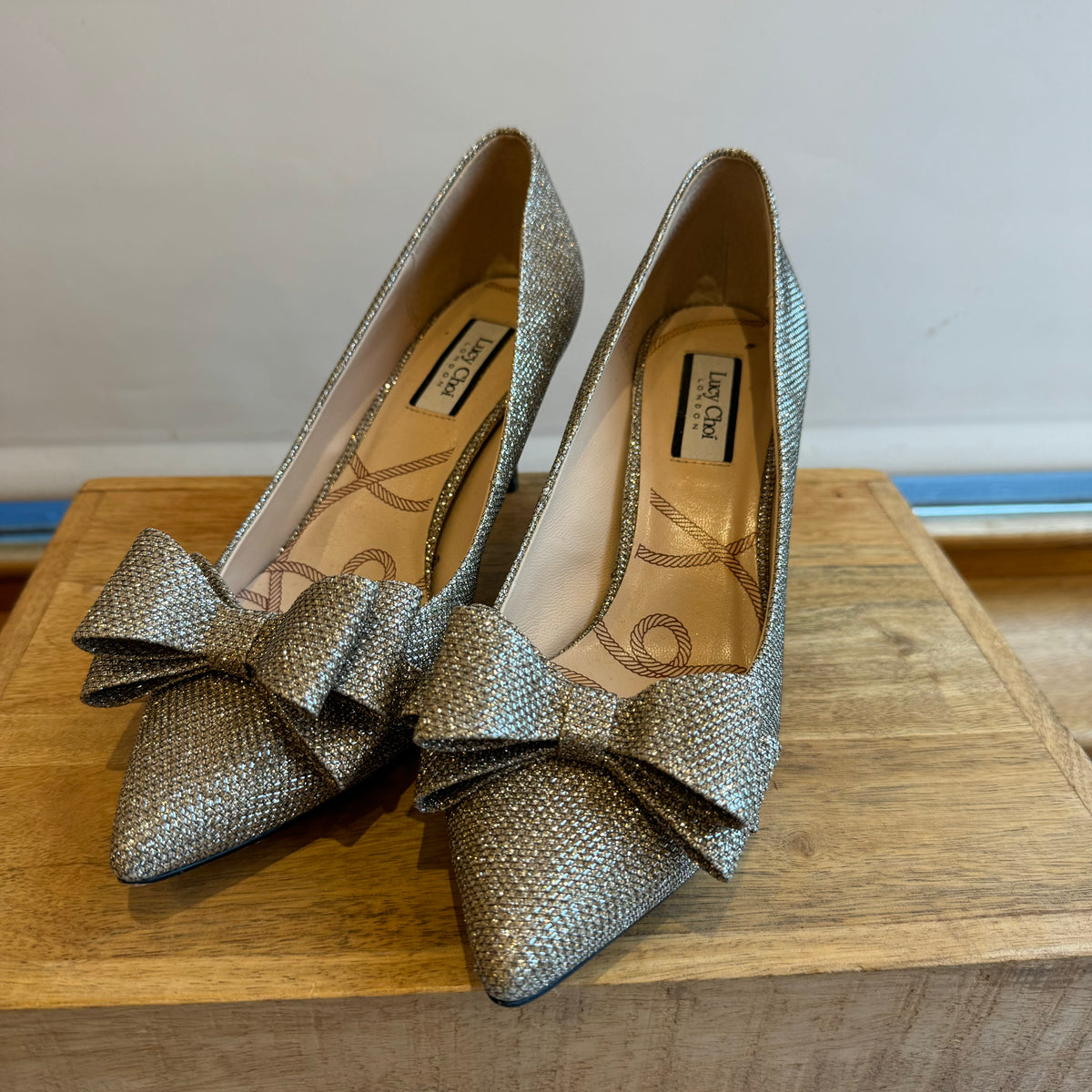 Lucy Choi sparkle bow shoes Metallic Size 40 Willow Eve