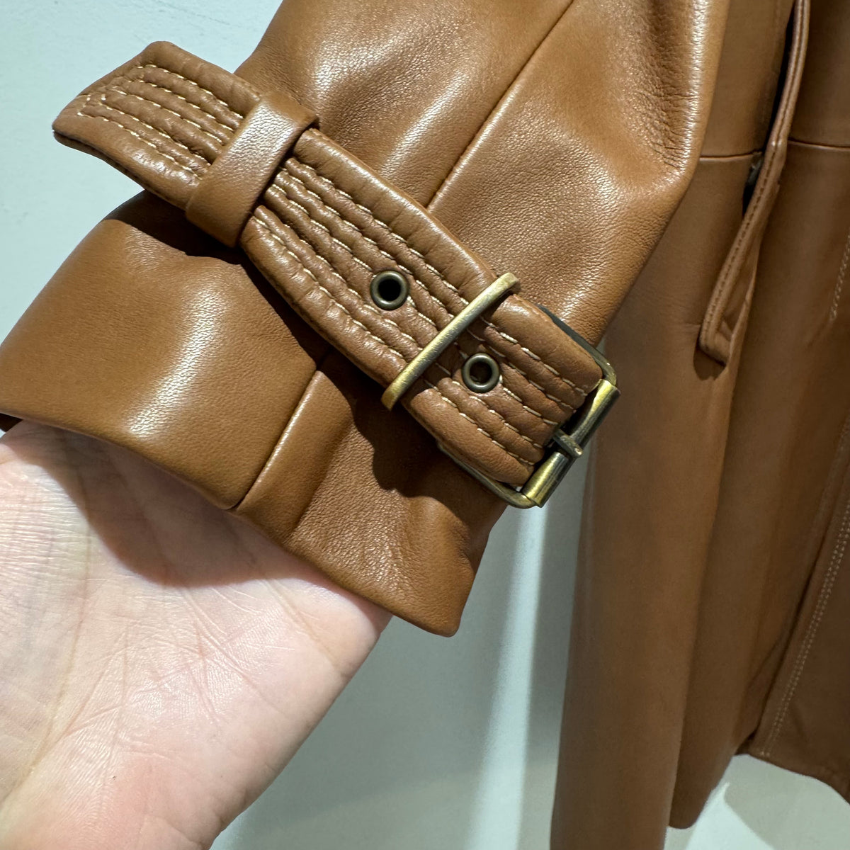 MaxMara leather car coat Chestnut Size 8