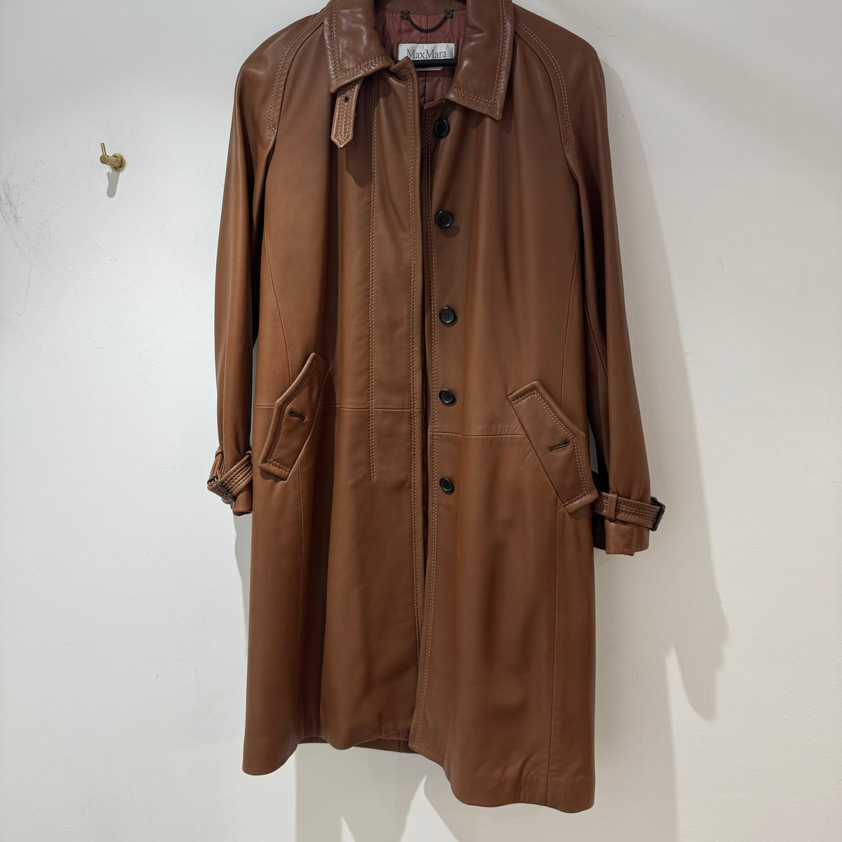 MaxMara leather car coat Chestnut Size 8