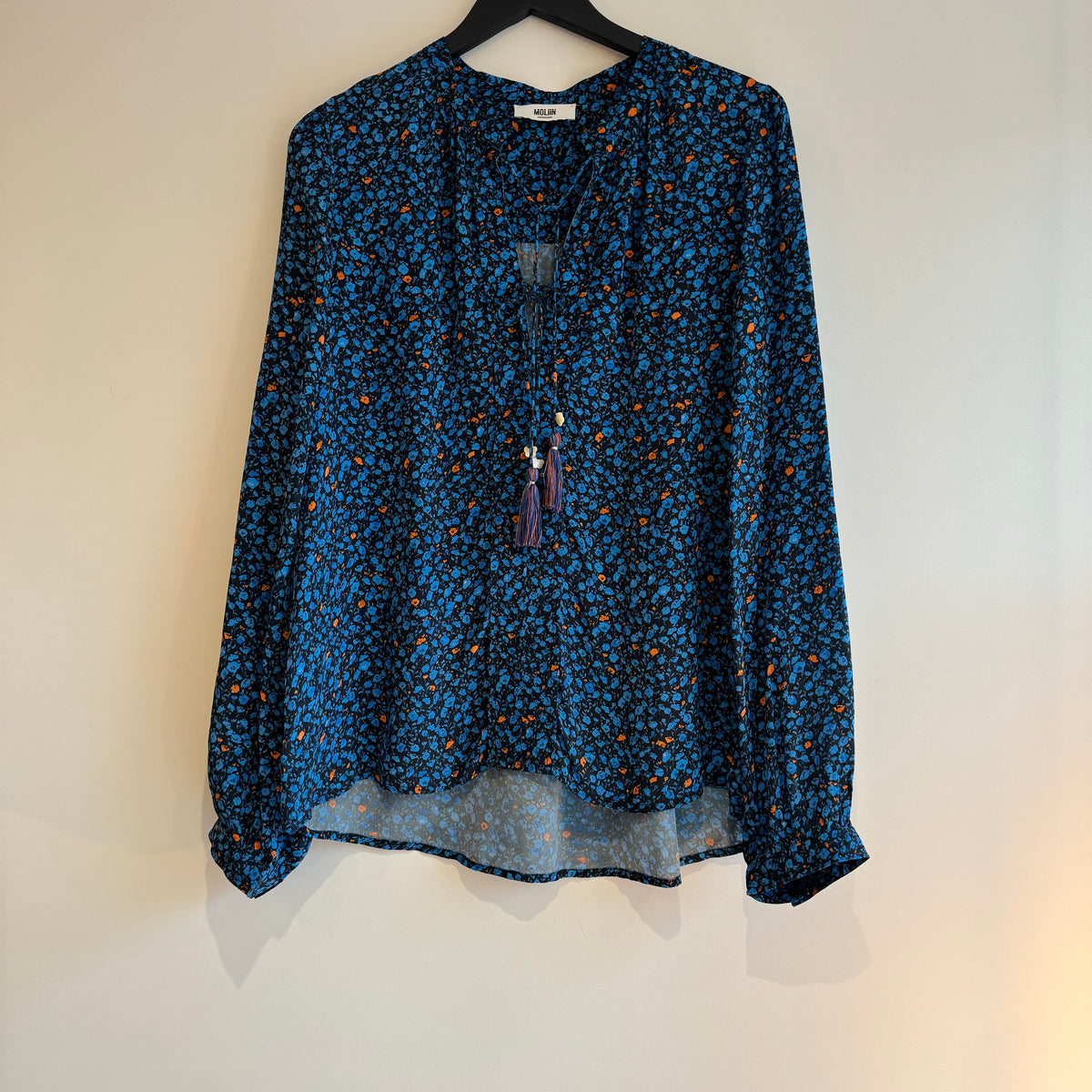 Molin Copenhagen Print blouse Blue/Orange Large