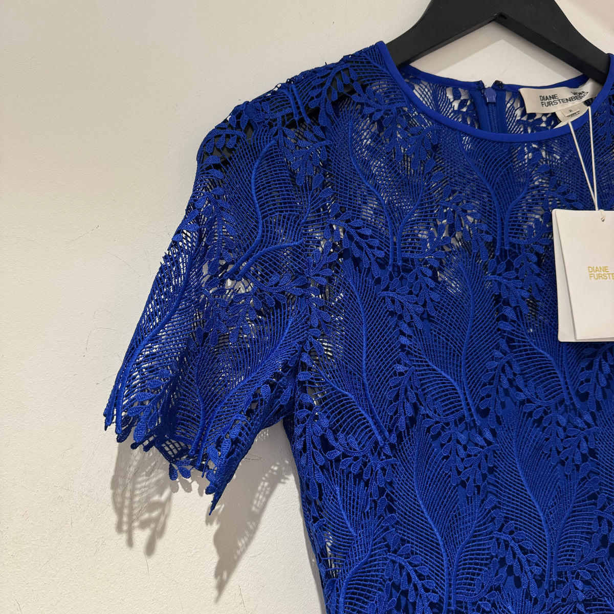 Diane Von Furstenberg tailored overlay dress Klein Blue 2