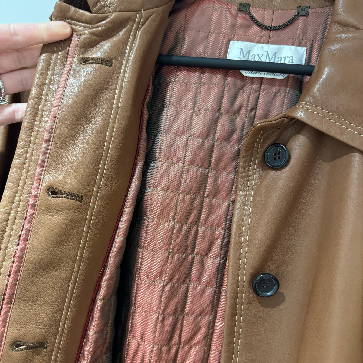 MaxMara leather car coat Chestnut Size 8