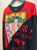 Pinko Too Late Butterfly Sequin Sweatshirt dress Black/Red/Multi Size Large