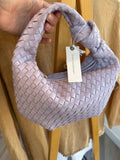 Anthropologie woven leather bag Lilac One Size