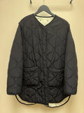 All Saints Phyllis Reversible quilted Coat Black/Ivory Size Medium