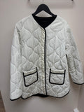 All Saints Phyllis Reversible quilted Coat Black/Ivory Size Medium