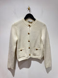 Zara Cardigan Cream Goldtone buttons Size Medium