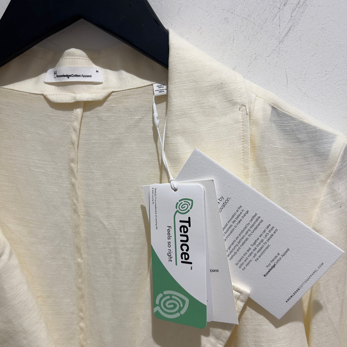 Knowledge Cotton Linen blend Jacket Ivory Size Medium