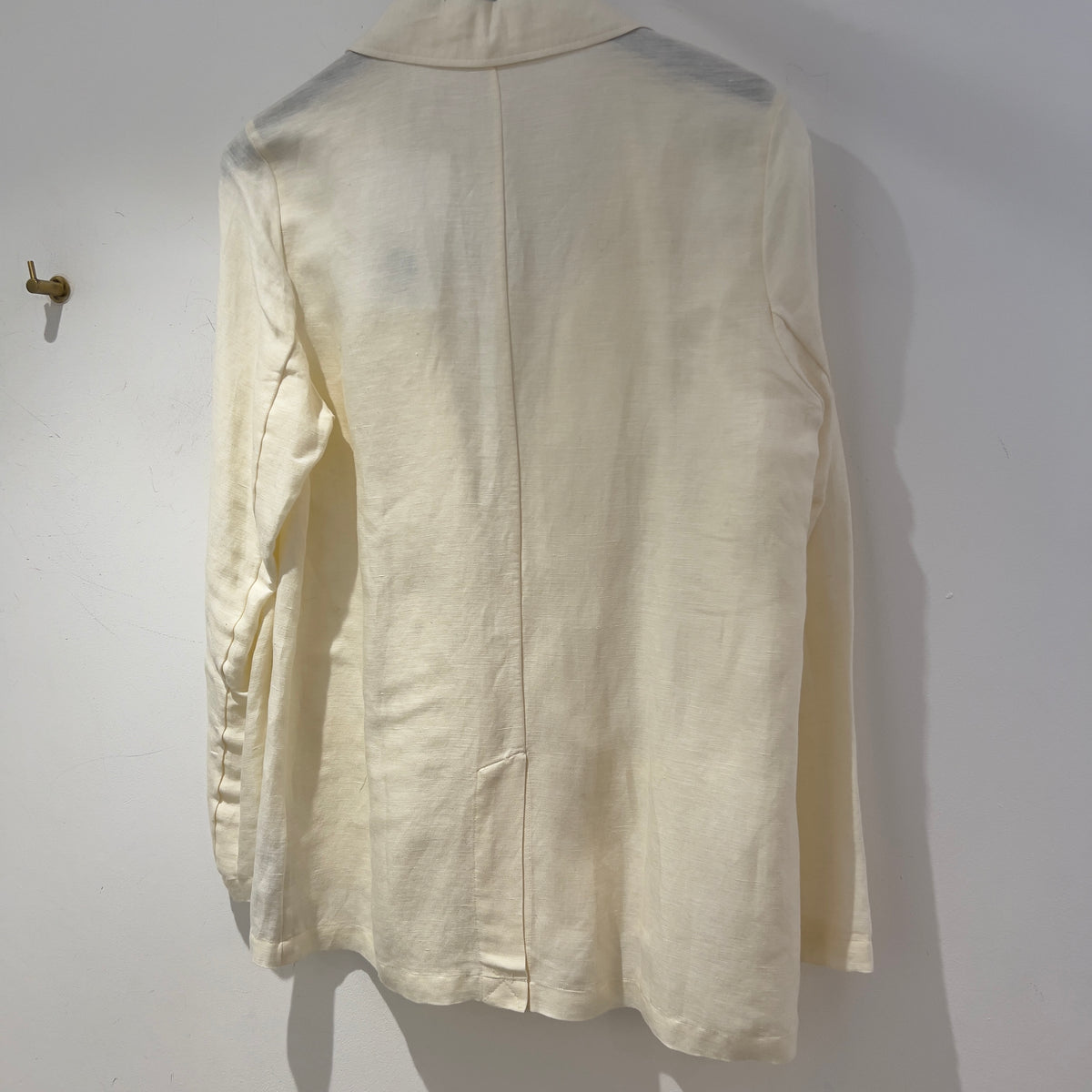 Knowledge Cotton Linen blend Jacket Ivory Size Medium