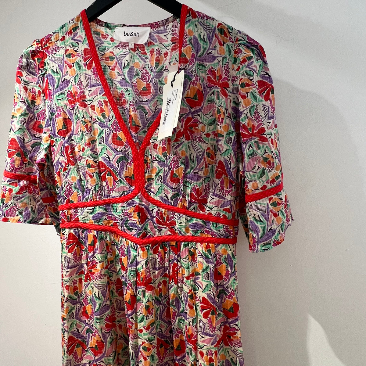 ba&sh print dress Ecru/Multi Size 1