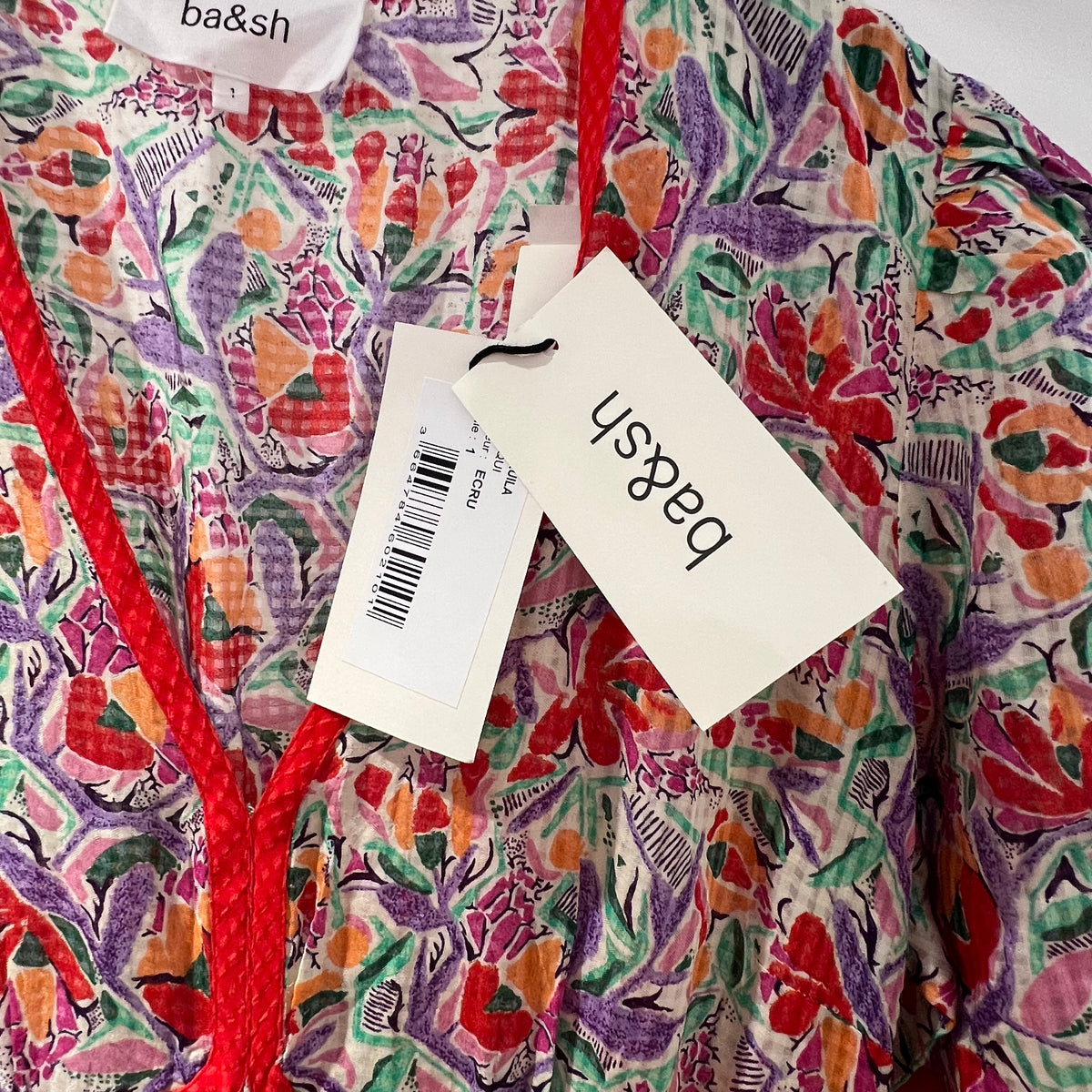ba&sh print dress Ecru/Multi Size 1